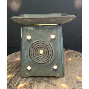 Scentsy Warmer Full-Size Sendai Green Retired Asian Japanese Oriental Feng Shui